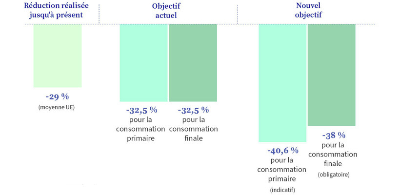 LQ13274332C_picture_0 Objectif en matière de consommation primaire et finale par rapport aux projections de 2007 en matière de consommation à l'horizon 2030.